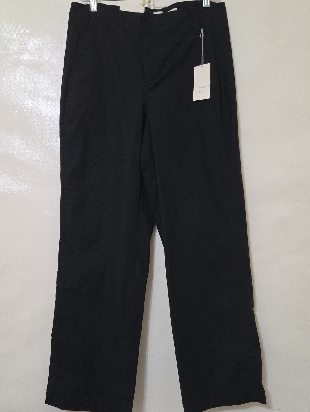 A New Day Women's Black Stretch Straight-Leg Pants Cotton/Spandex - Size 10 NEW